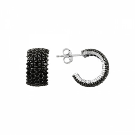 Cercei semiluna din argint 925 Eternity cu zirconii negre - Be Elegant ETU0053 [0]